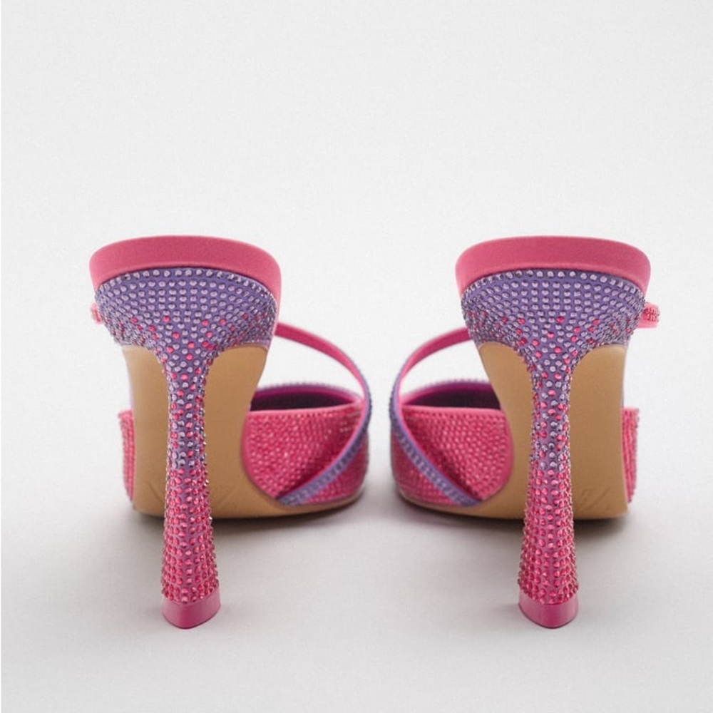 Zara Rhinestone Heeled Mules - Picture 12 of 12